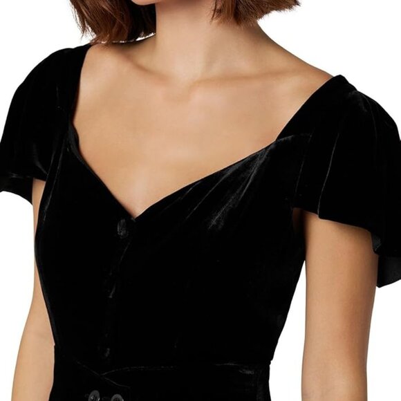 Joie Black Flutter Sleeve Sweetheart Neckline Size 6 - Picture 4 of 5